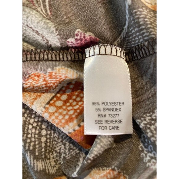 Croft & Barrow Women's Plus Sz 3X Floral Print Layered Look 3/4 Sleeve Top - Picture 8 of 11